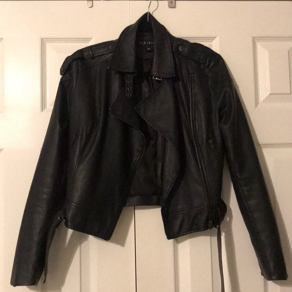Nikibiki Faux Leather Motorcycle Jacket